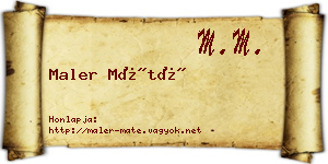 Maler Máté névjegykártya